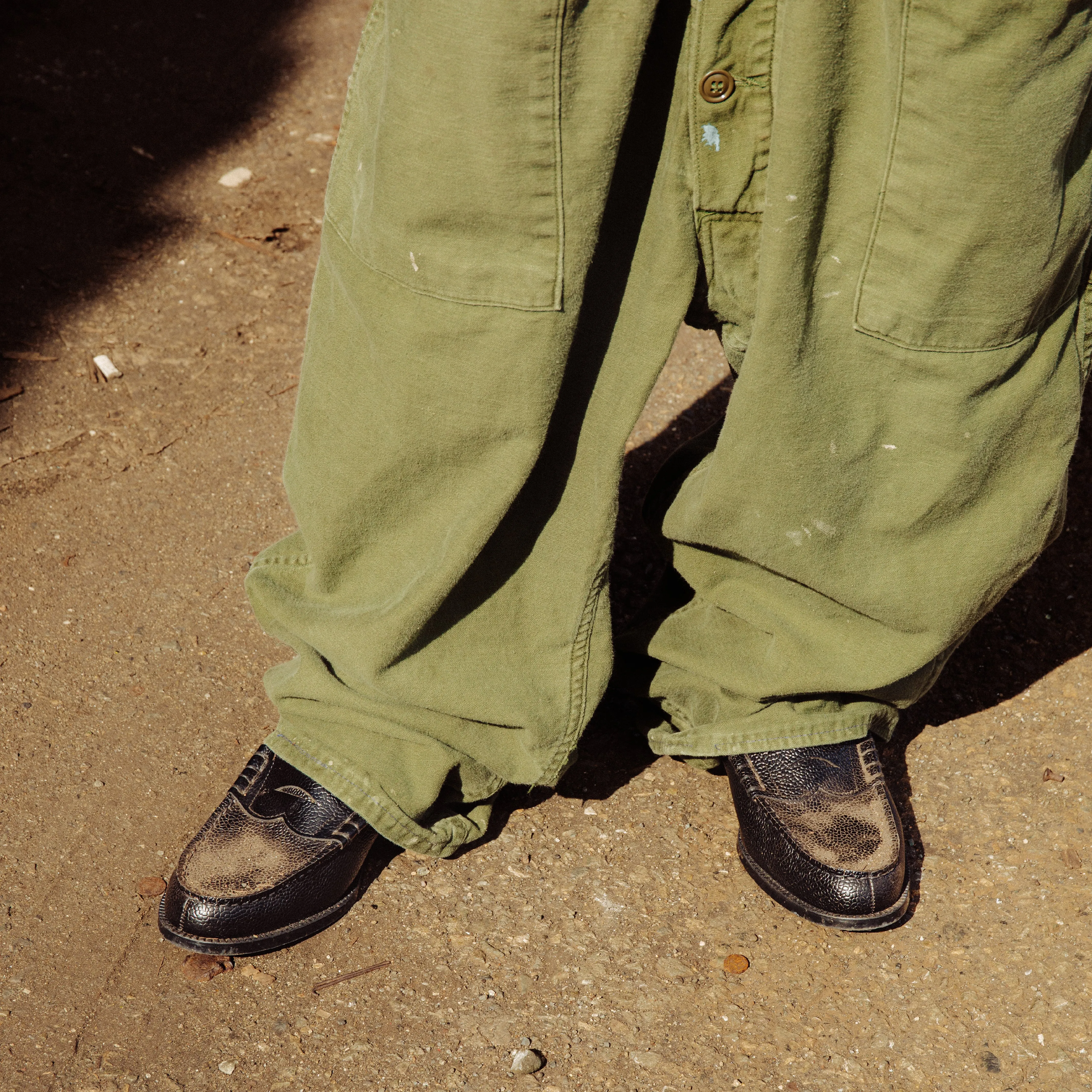 MENS EMBOSSED LOAFERS / BLACK SCOTCH GRAIN