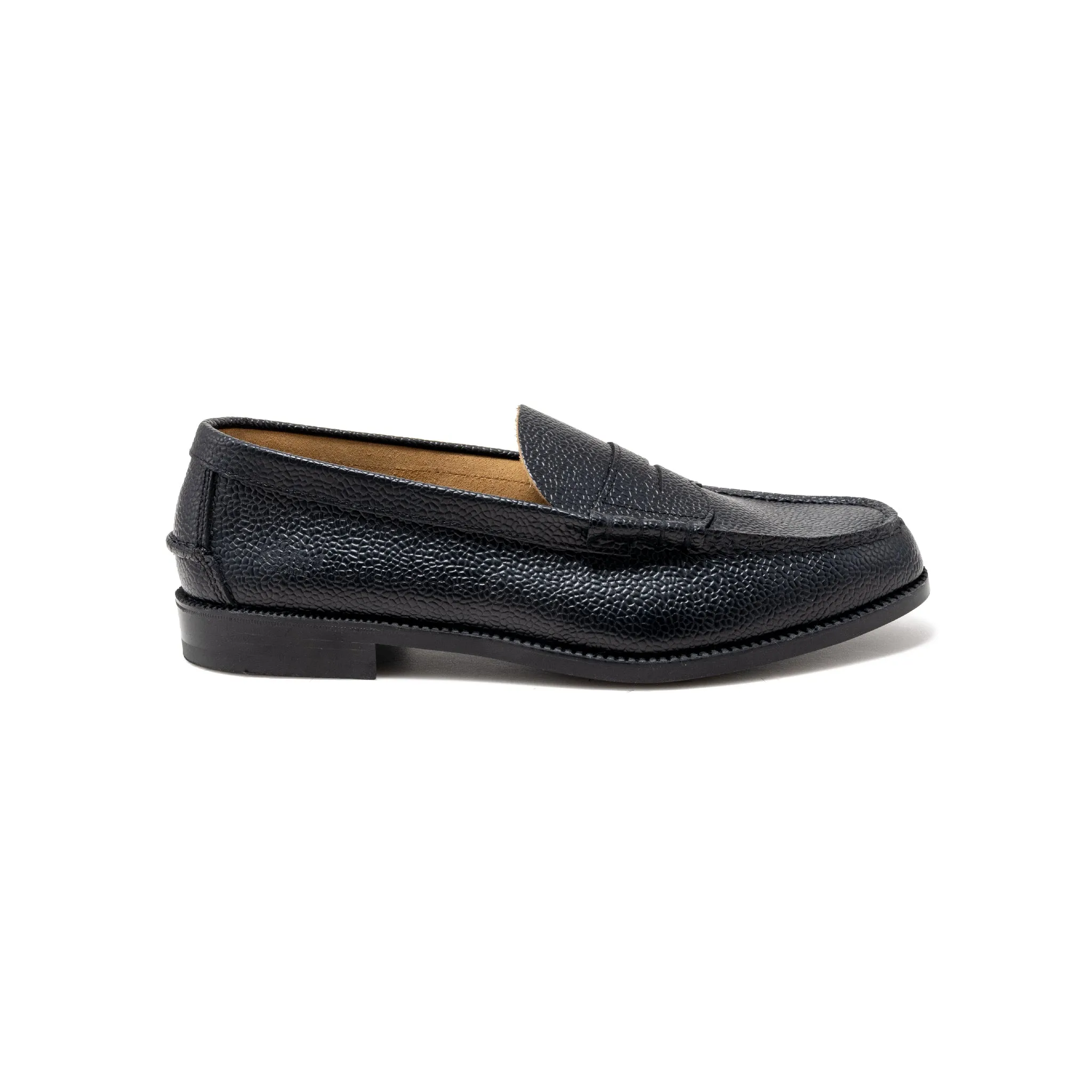 MENS EMBOSSED LOAFERS / BLACK SCOTCH GRAIN
