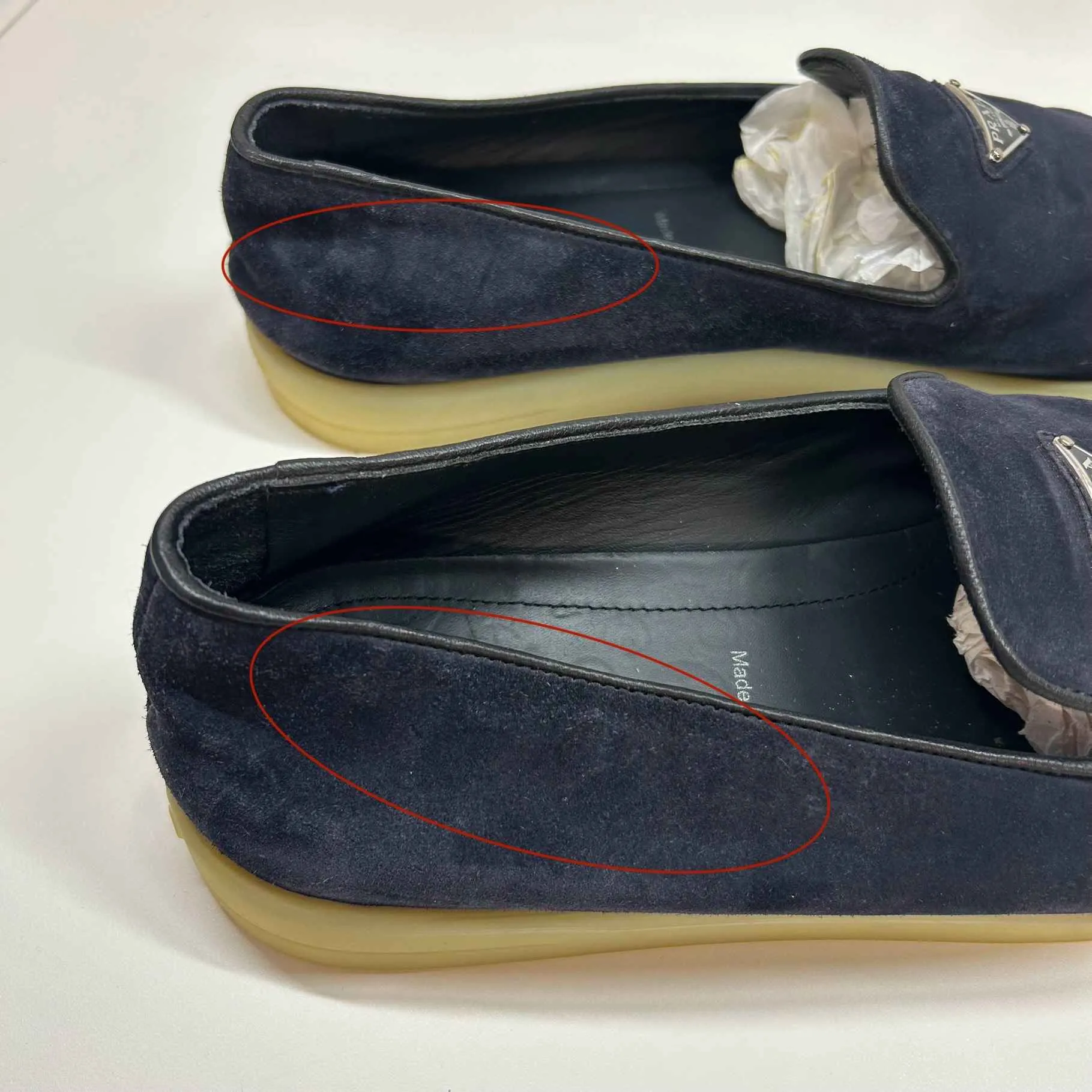Men's Plaque Logo Loafers Navy Size EU 42 / UK 8