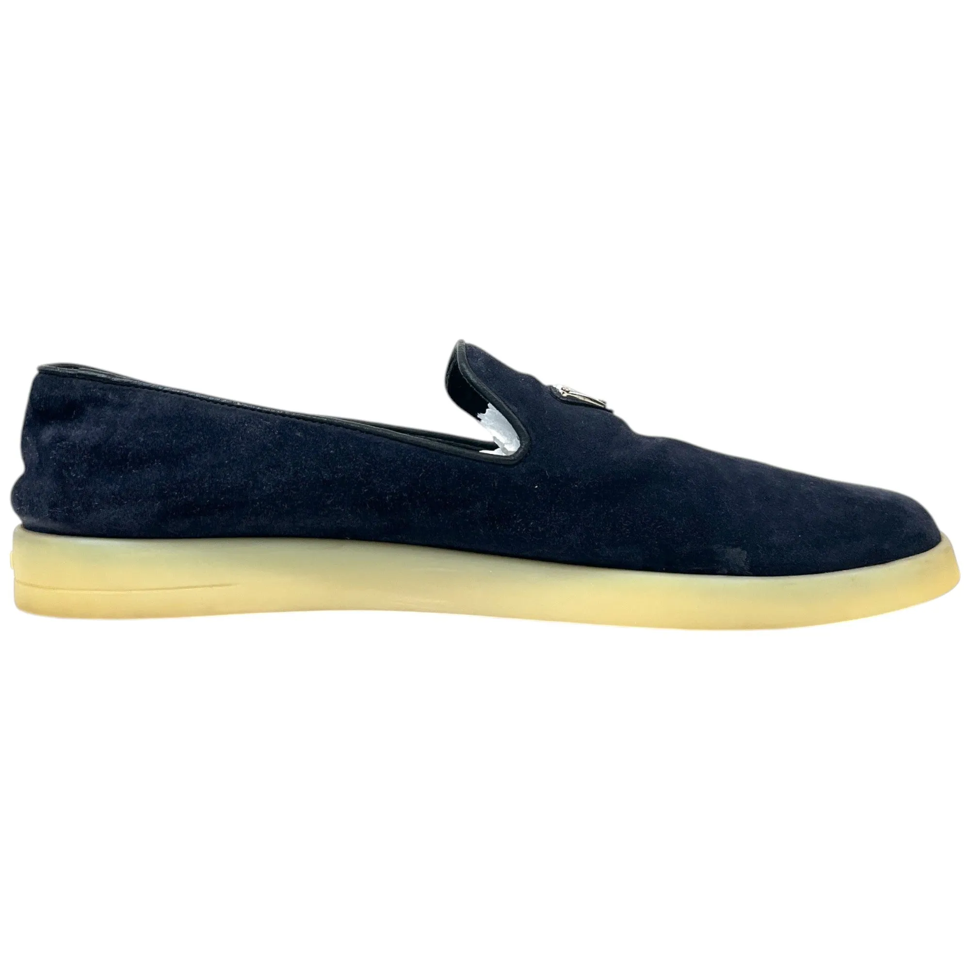 Men's Plaque Logo Loafers Navy Size EU 42 / UK 8