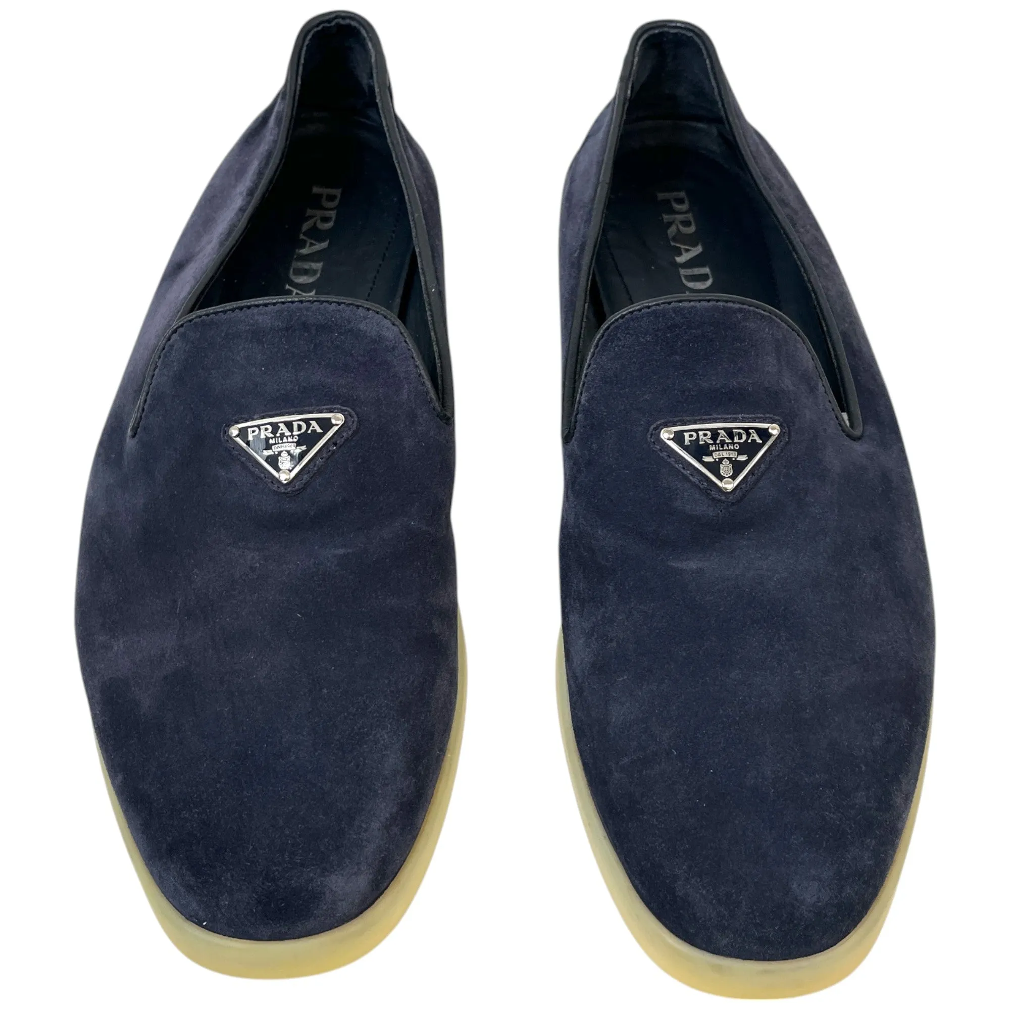 Men's Plaque Logo Loafers Navy Size EU 42 / UK 8