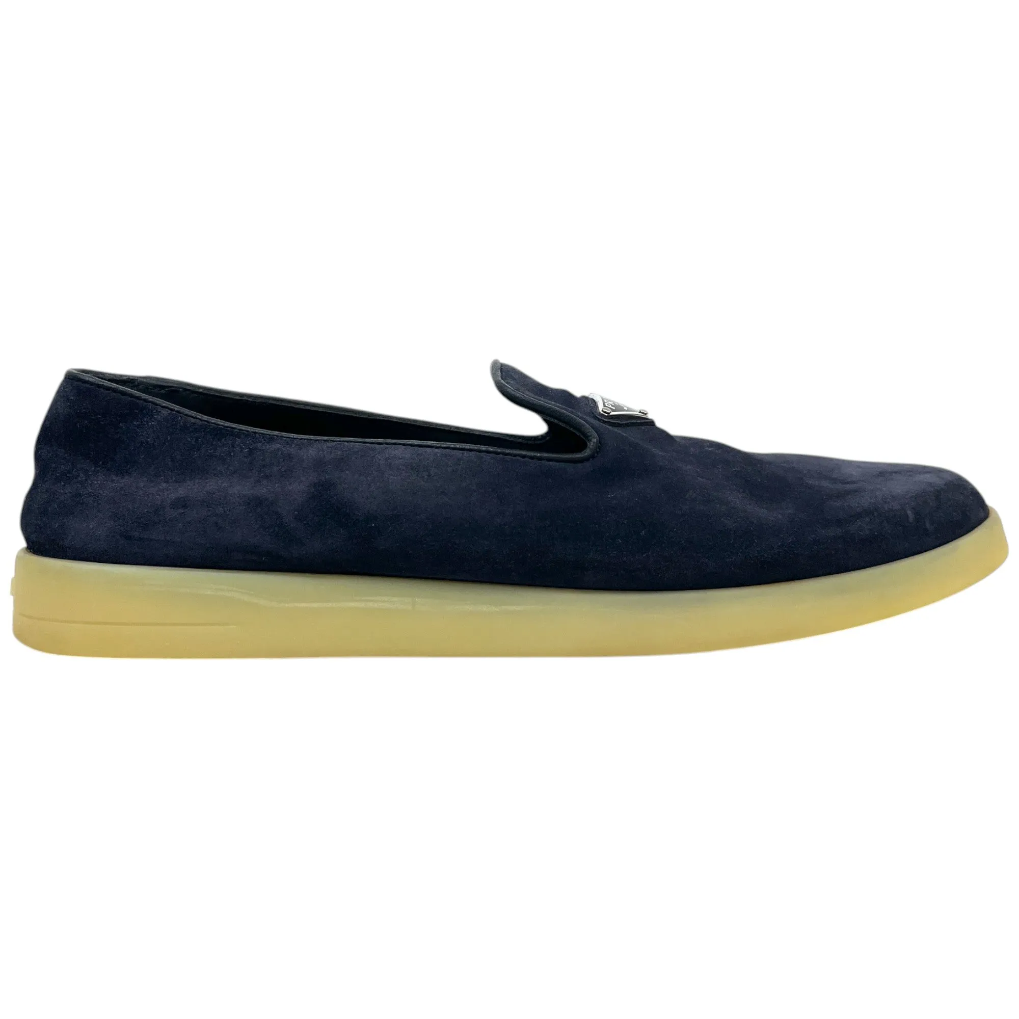 Men's Plaque Logo Loafers Navy Size EU 42 / UK 8
