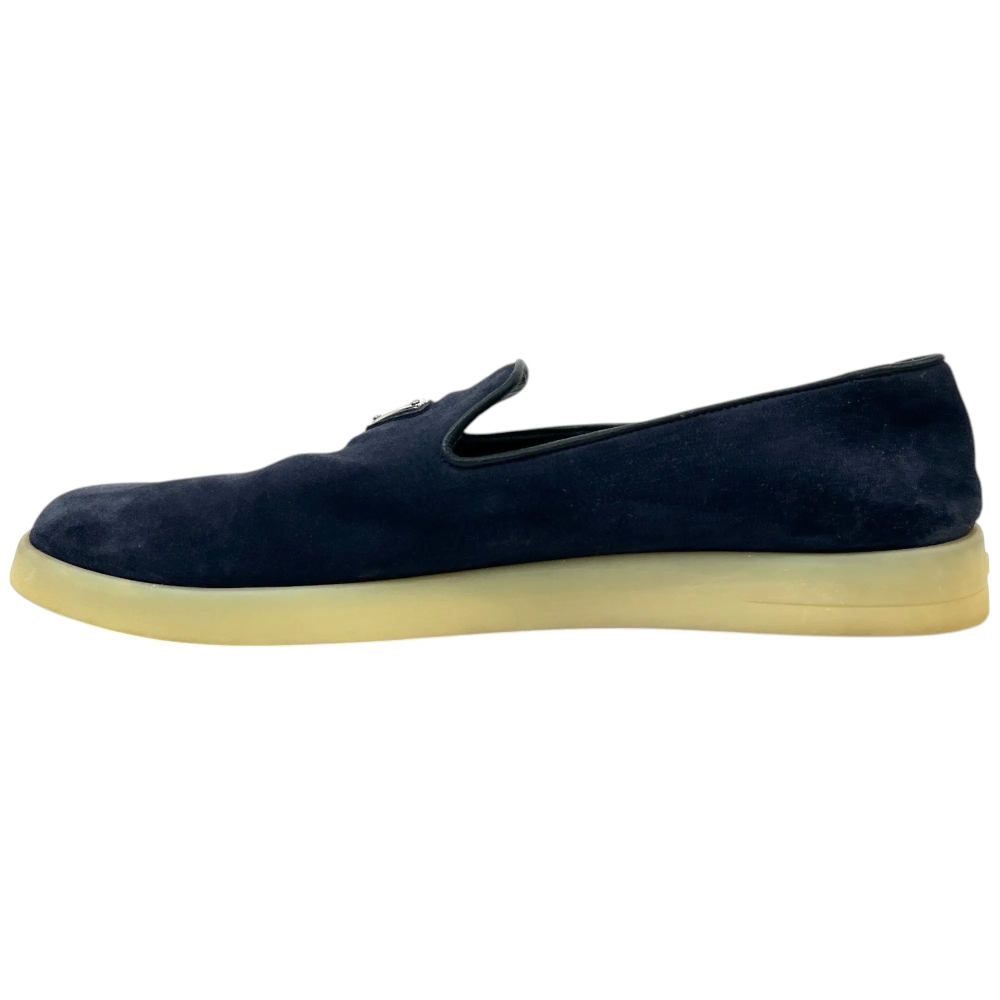 Men's Plaque Logo Loafers Navy Size EU 42 / UK 8