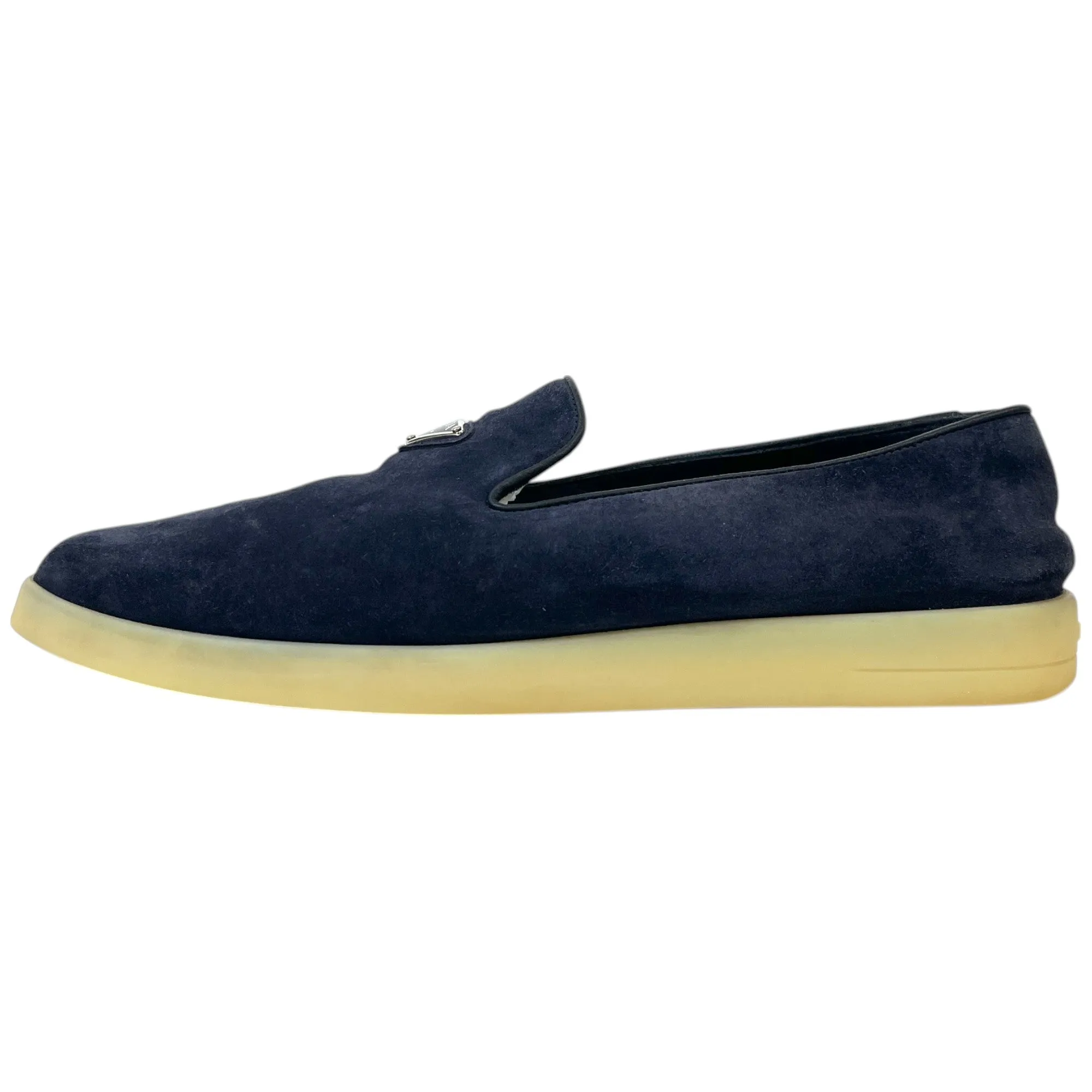 Men's Plaque Logo Loafers Navy Size EU 42 / UK 8
