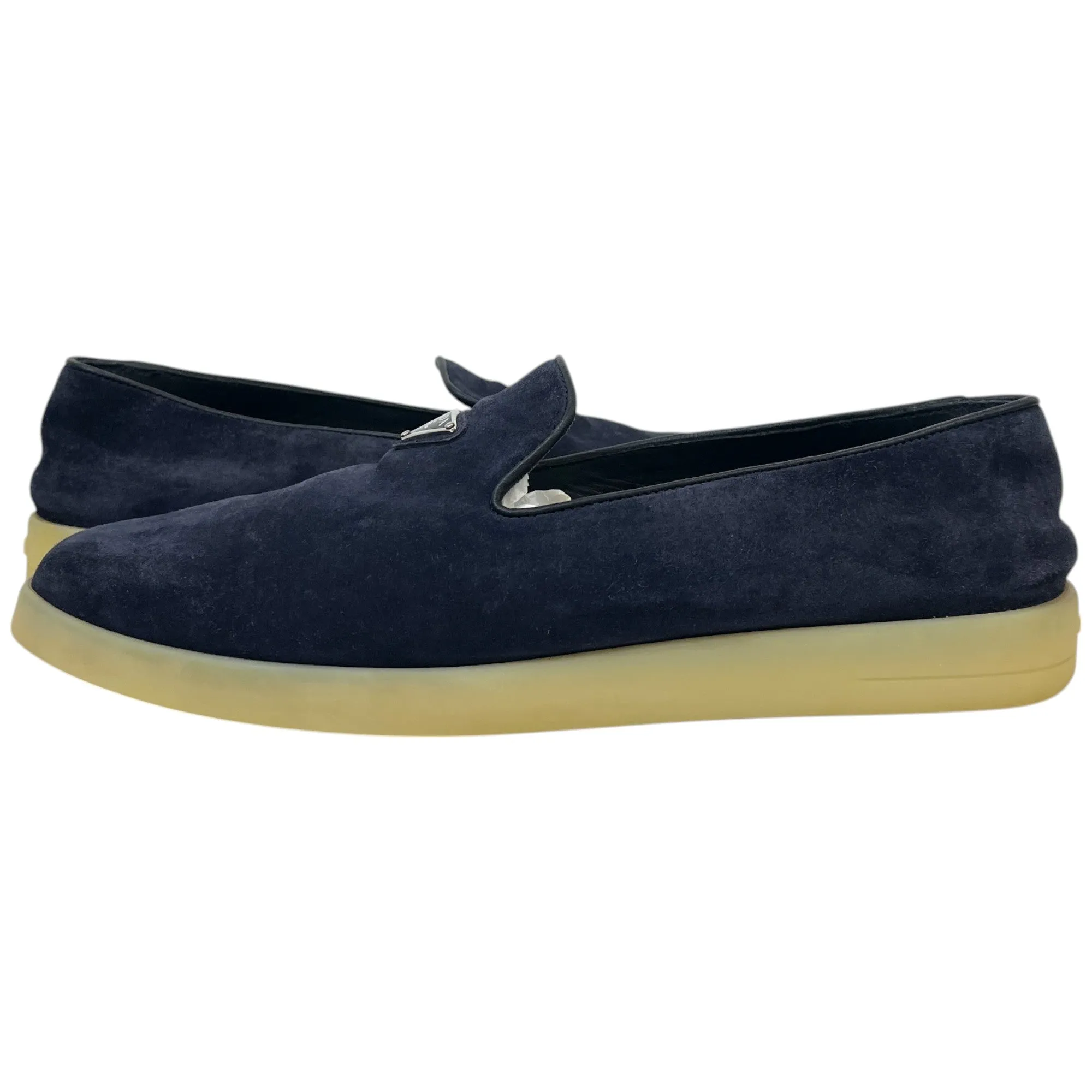 Men's Plaque Logo Loafers Navy Size EU 42 / UK 8