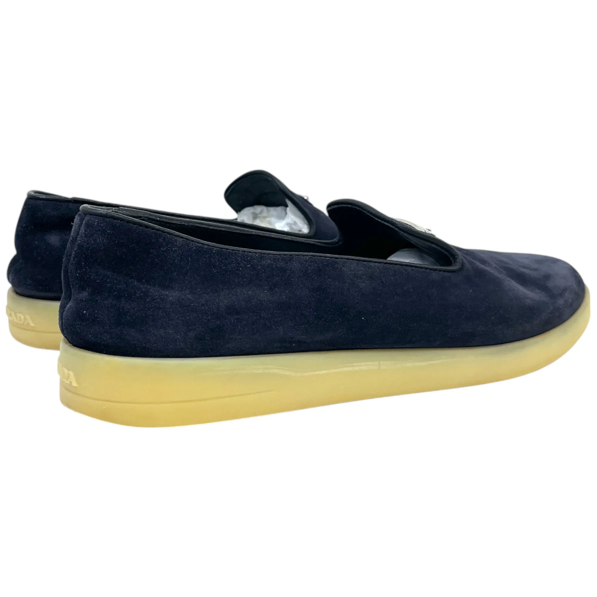 Men's Plaque Logo Loafers Navy Size EU 42 / UK 8