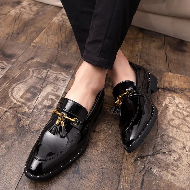 Mens Tassel Loafers Leather