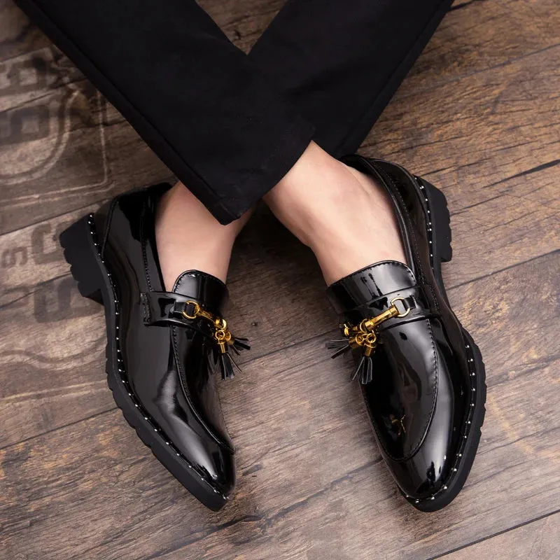 Mens Tassel Loafers Leather