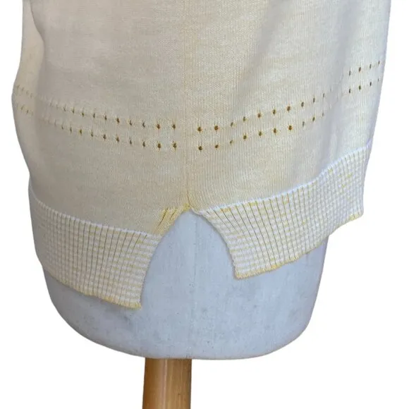 Michael Stars Reversible Slit Sleeve Perforated Polka Dot Stripes Knit Sweater-M
