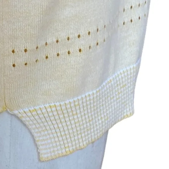 Michael Stars Reversible Slit Sleeve Perforated Polka Dot Stripes Knit Sweater-M