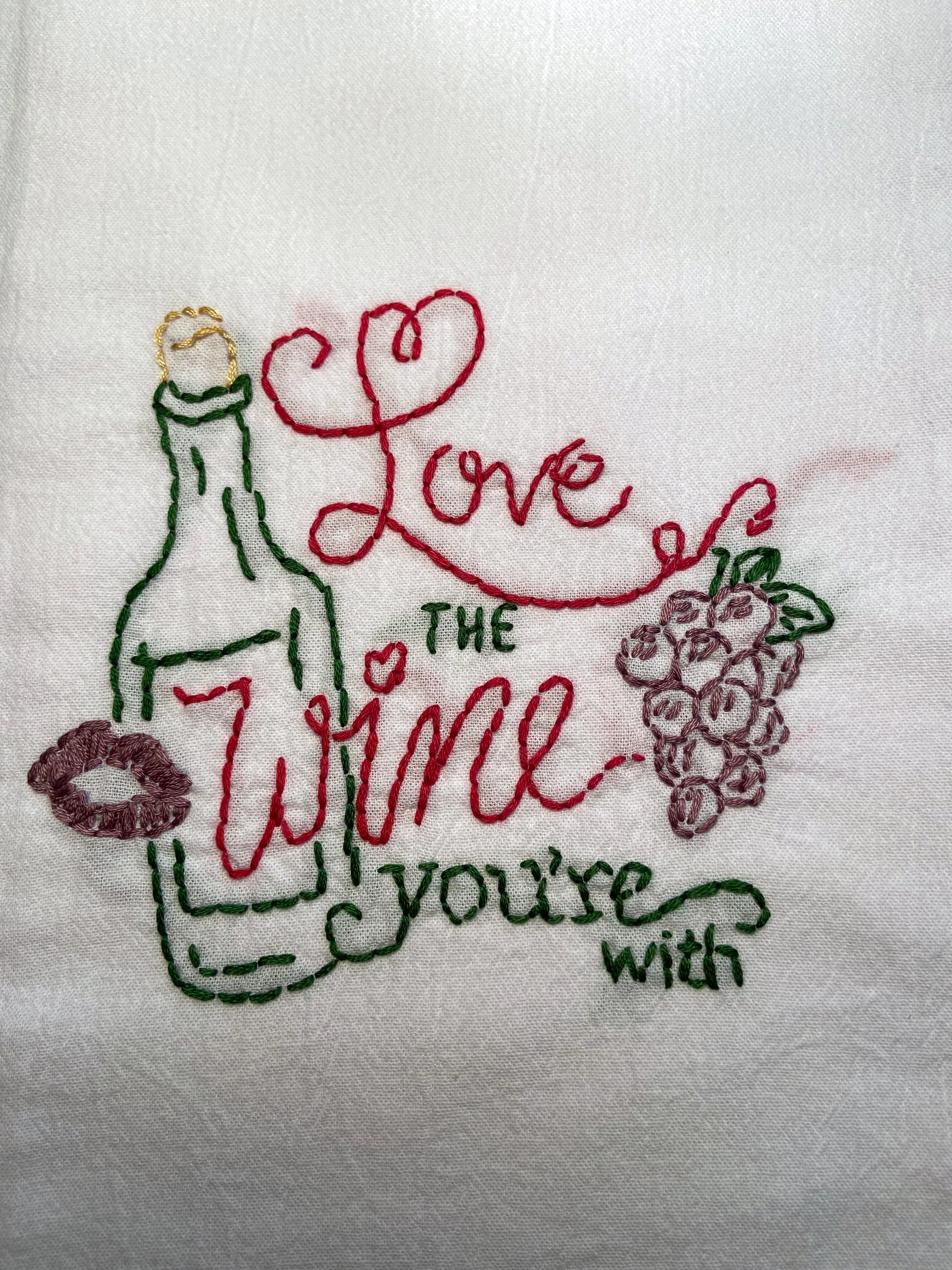 Millie's Tea Towels, Hand Embroidered: Words of Wisdom Collection (9 to choose from)