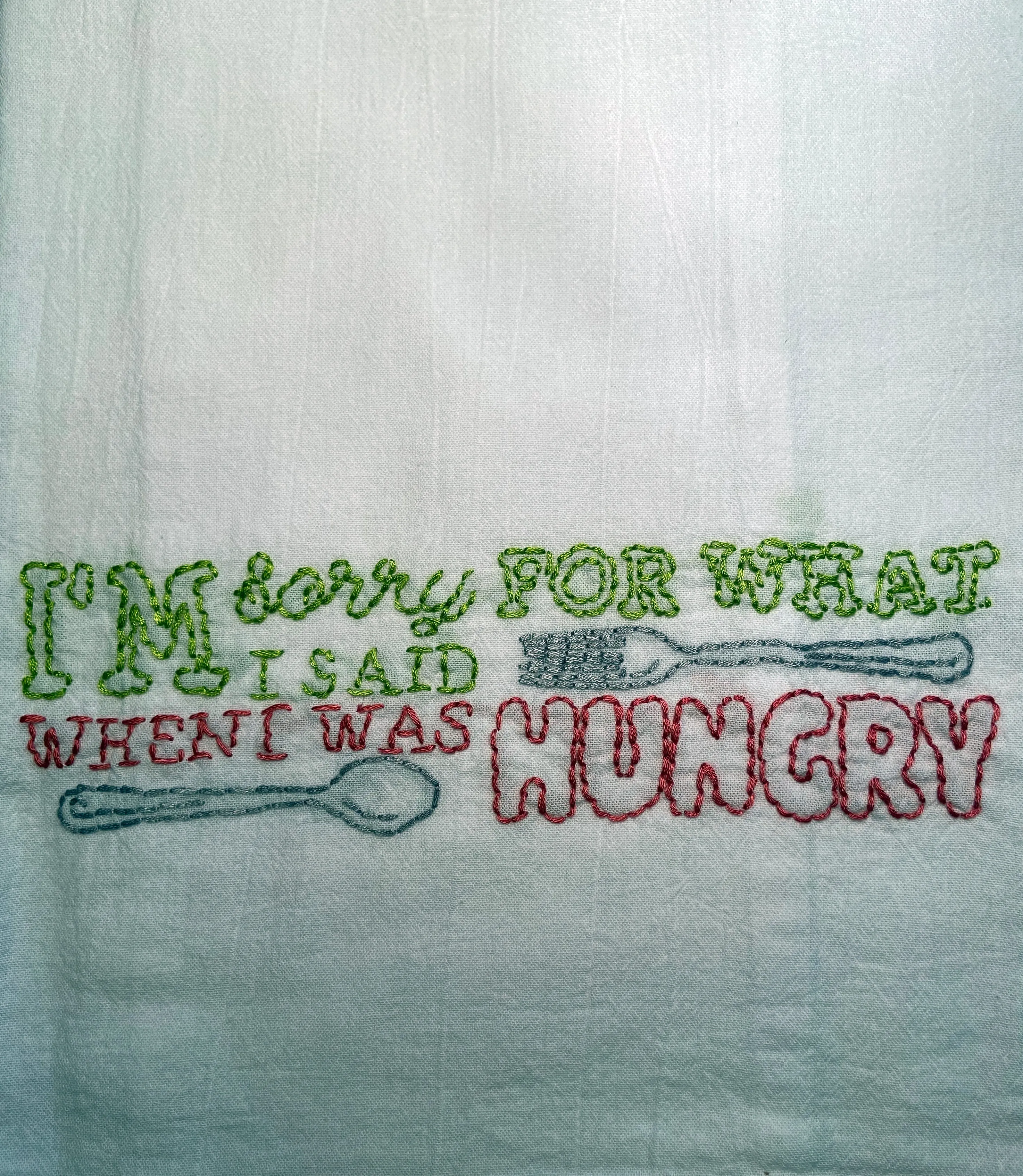Millie's Tea Towels, Hand Embroidered: Words of Wisdom Collection (9 to choose from)