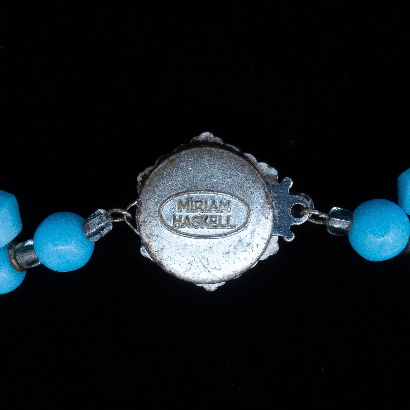 Miriam Haskell Blue Beaded Fringe Necklace