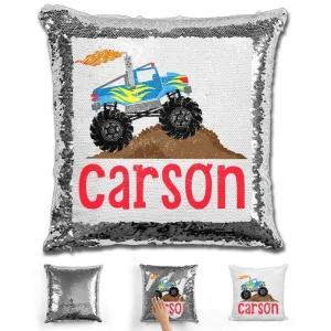 Monster Truck Personalized Magic Sequin Pillow