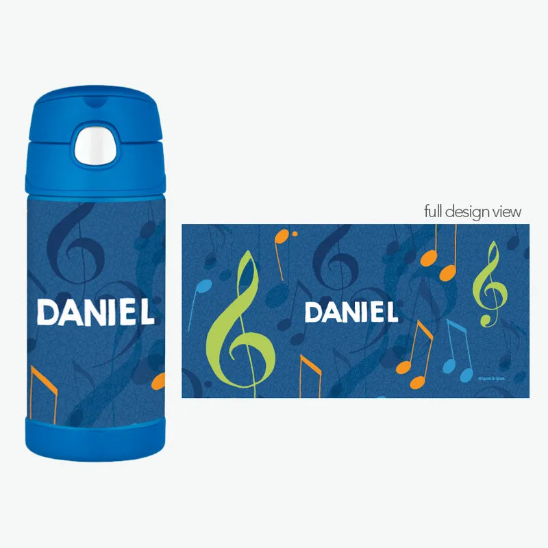 Musical Notes Personalized Thermos Bottle