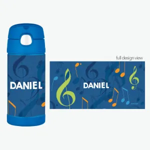 Musical Notes Personalized Thermos Bottle