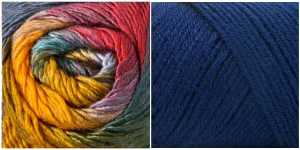 NAVY   MARIGOLD - Embossed Phoenix Scarf KIT