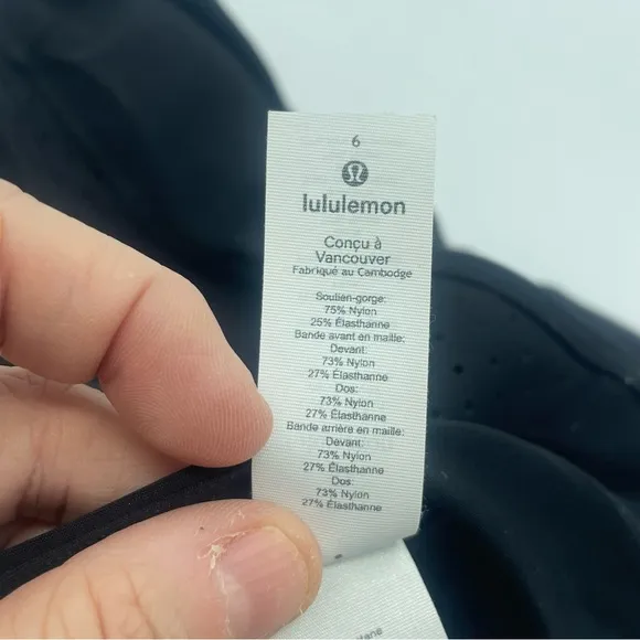 NWT Lululemon size 6 Unleash Strength Bra Medium Support Black Zip Up Perforated
