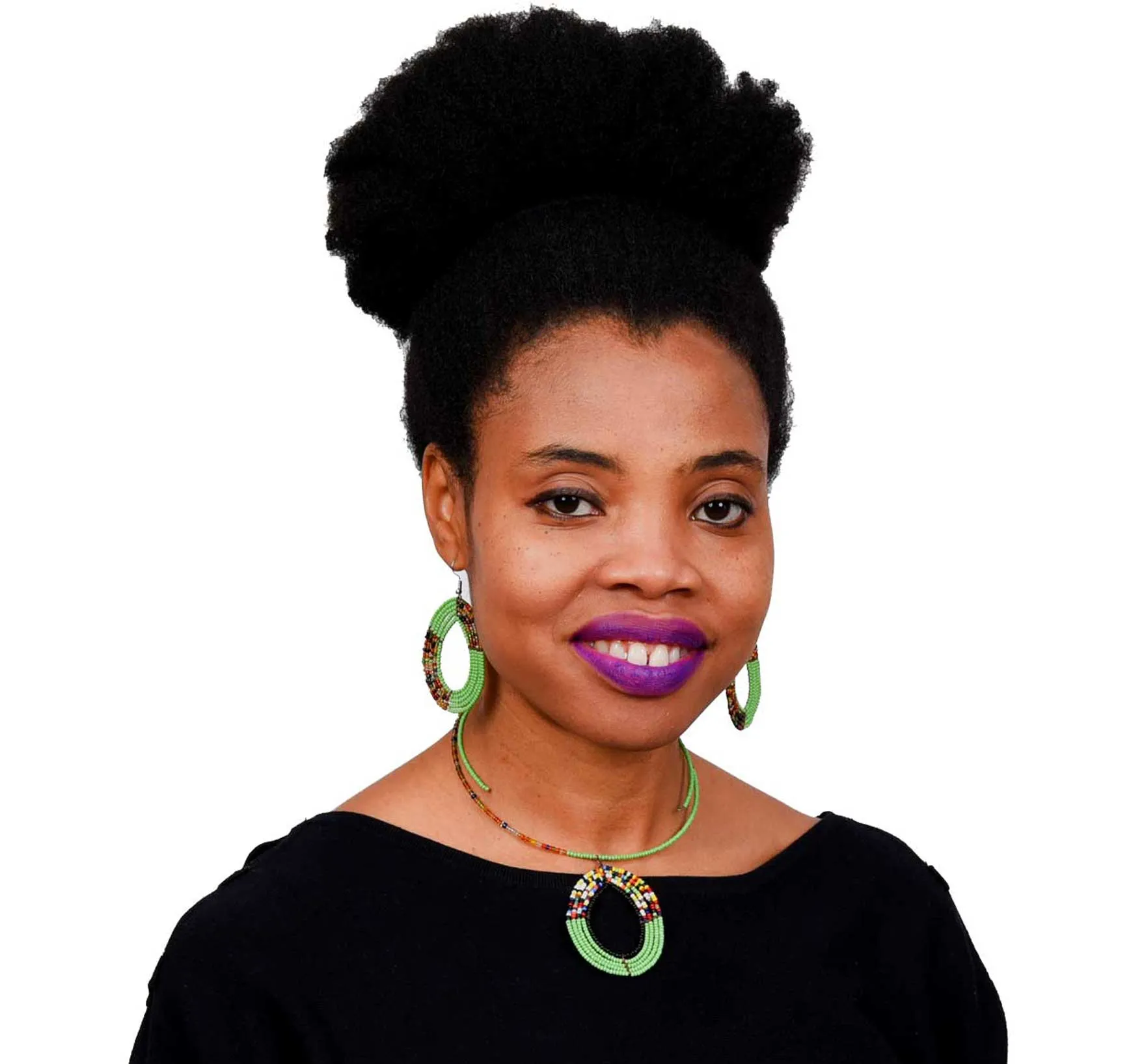 Orange Multicolor Beaded Earrings