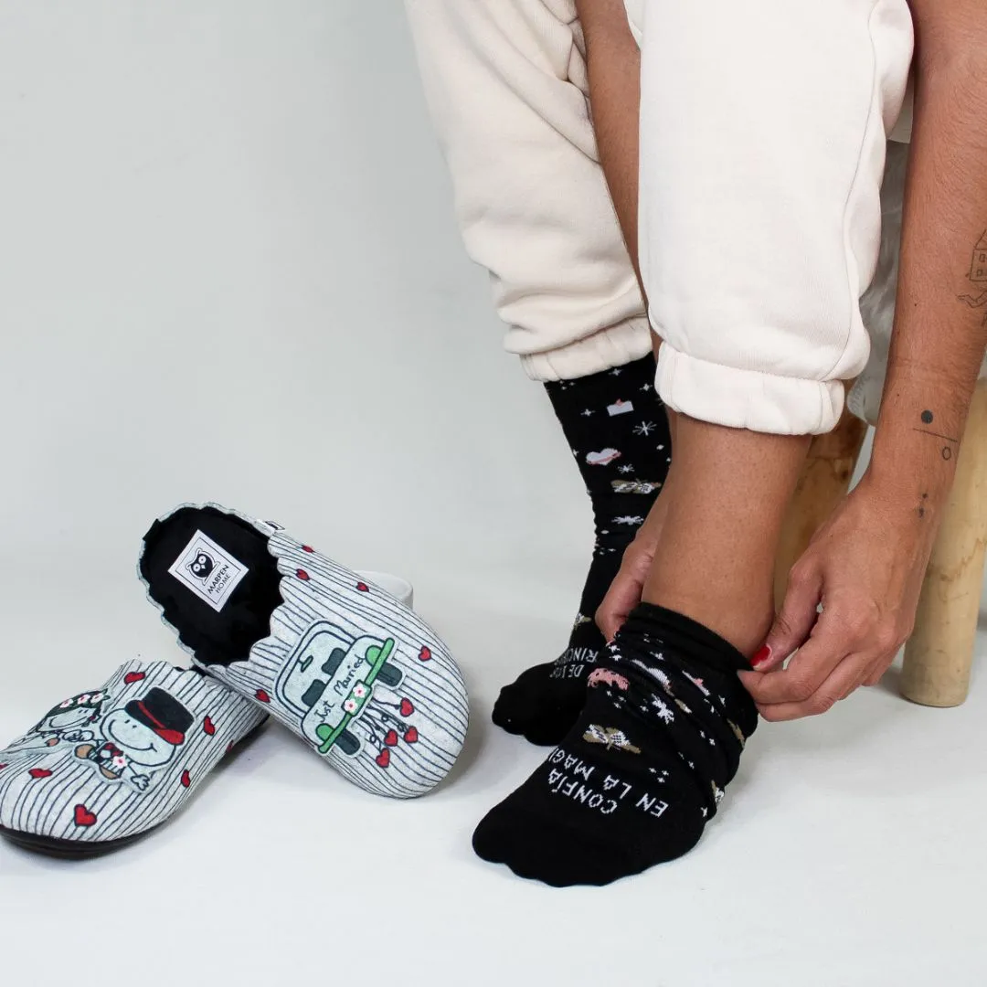 Pack Calcetín "Confía en la magia de los principios"   Zapatillas Just Married