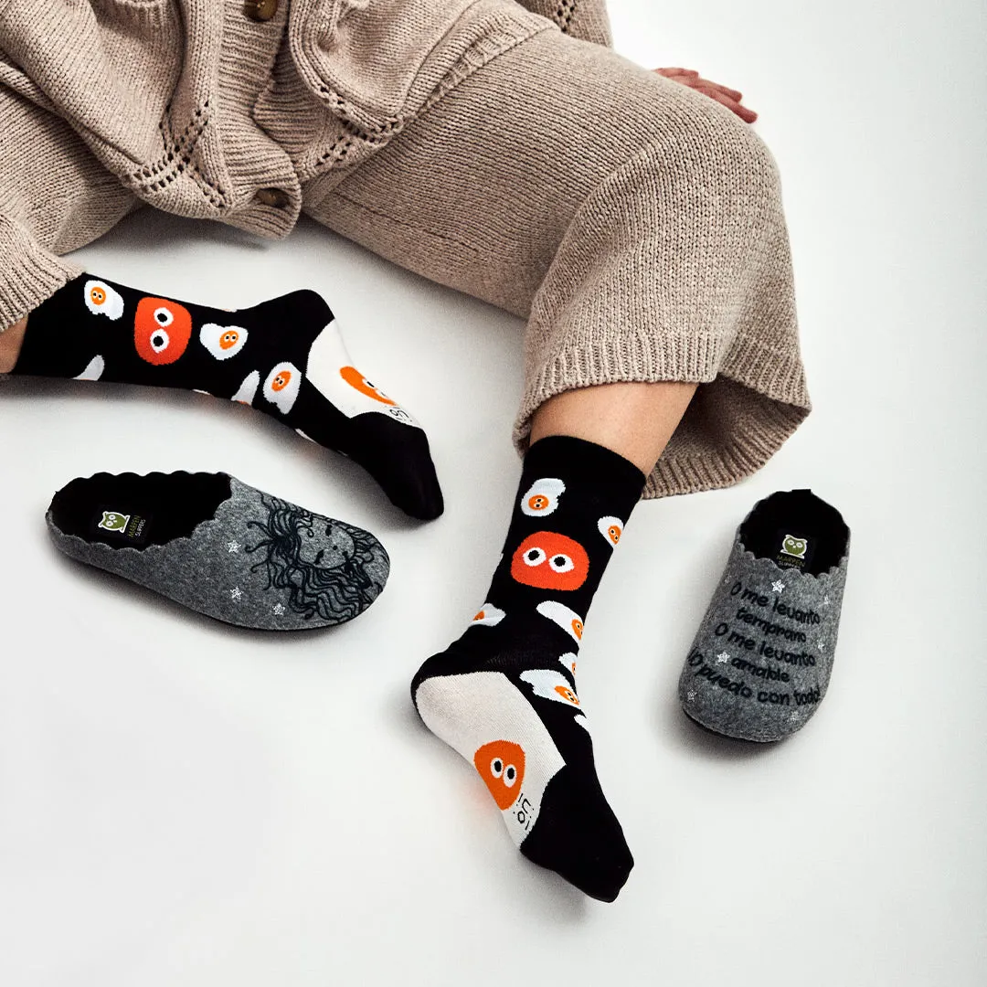 Pack Calcetín "Molas un huevo"   Slippers Wake Up (mujer)