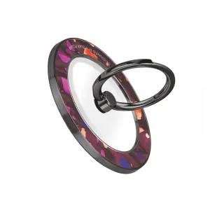 Paprika Terrazzo Gem - Black MagSafe Phone Grip and Ring Holder Stand
