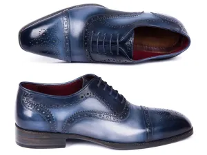 Paul Parkman Men's Cap Toe Oxfords in Blue & Navy