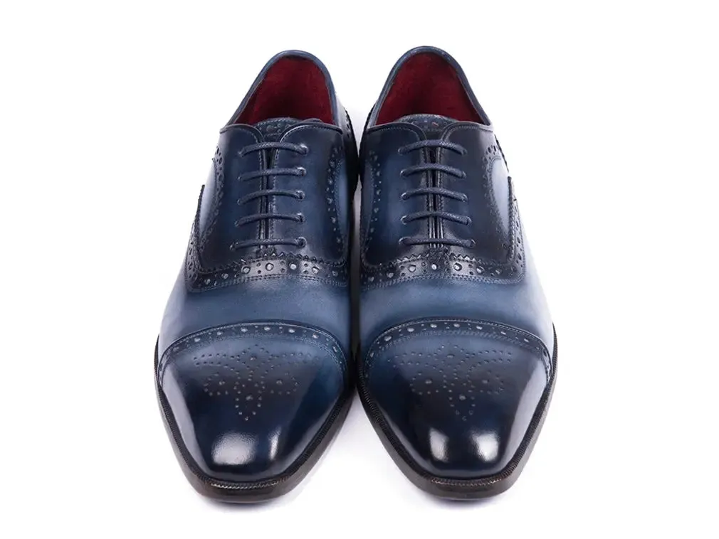 Paul Parkman Men's Cap Toe Oxfords in Blue & Navy