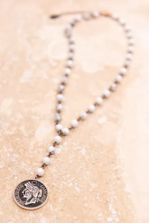 Pearl White Lariat Necklace
