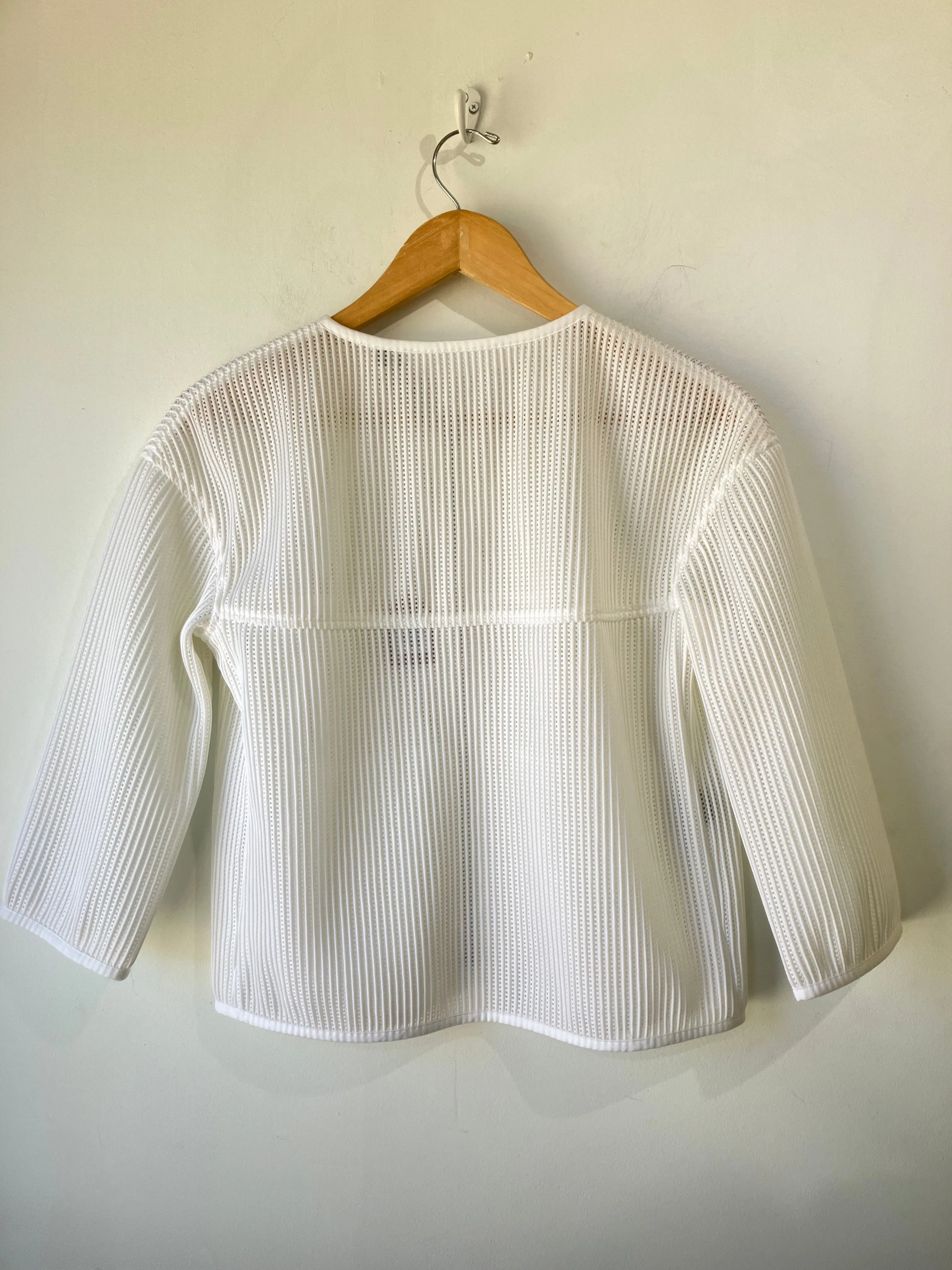 Per Se White Perforated Jacket