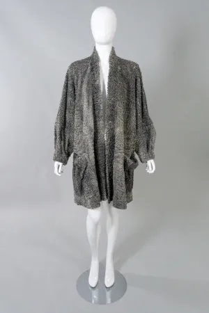 Perforated Lamb Fur Cocoon Coat