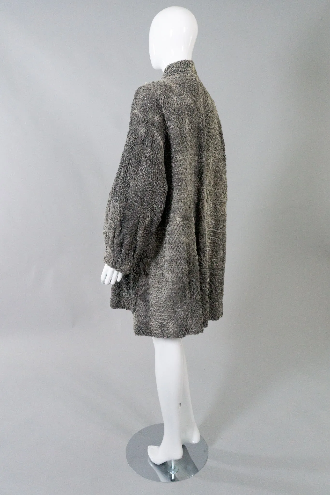 Perforated Lamb Fur Cocoon Coat