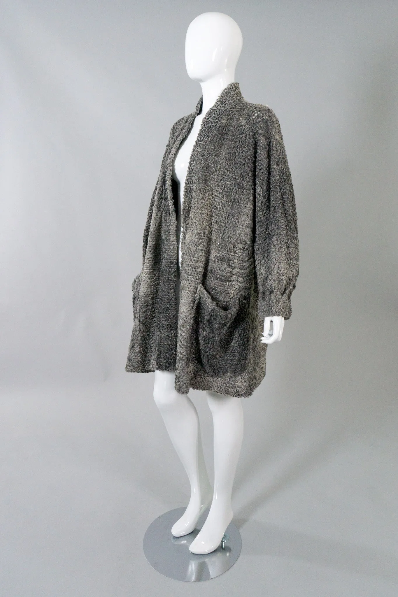 Perforated Lamb Fur Cocoon Coat