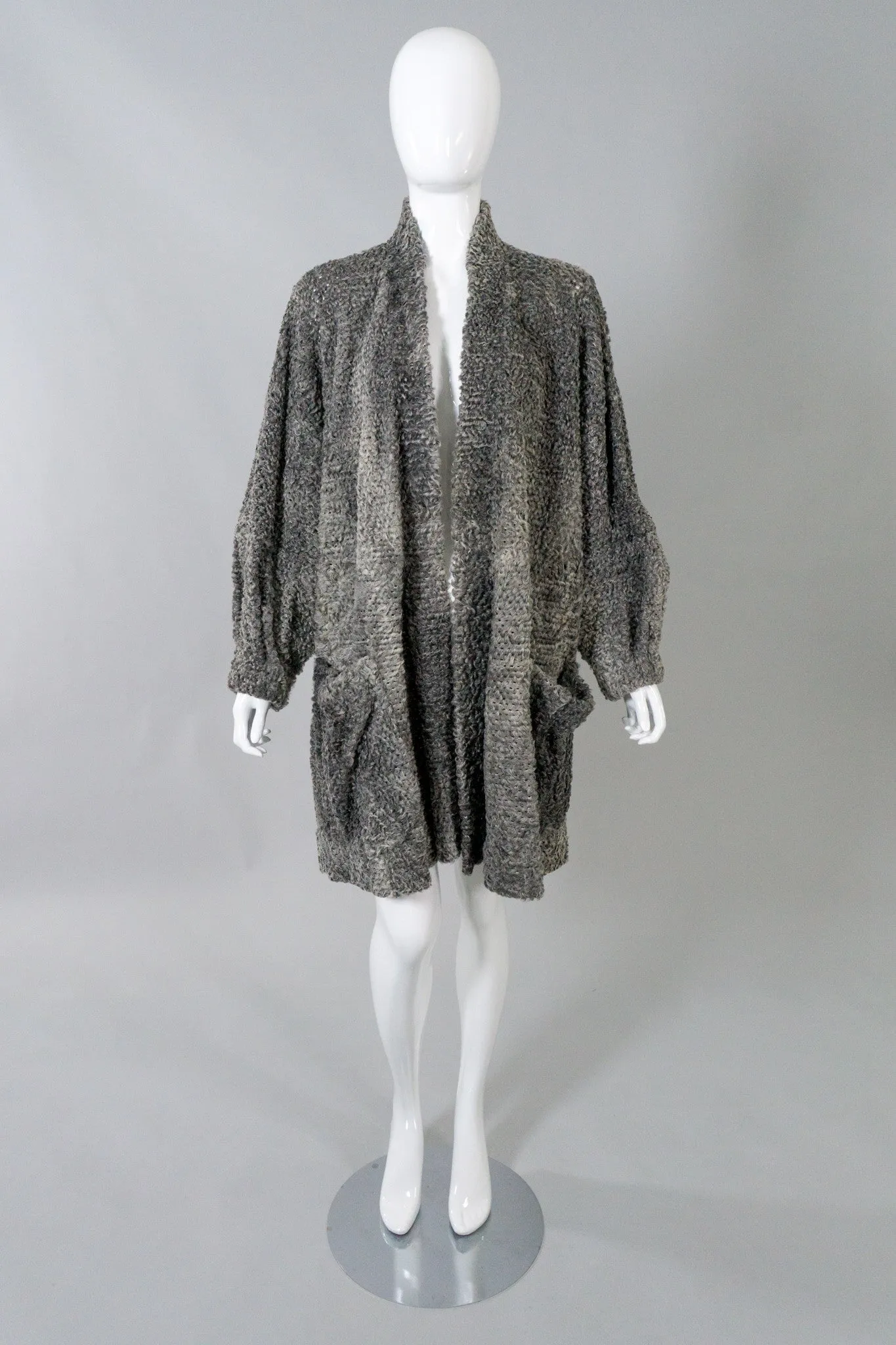 Perforated Lamb Fur Cocoon Coat