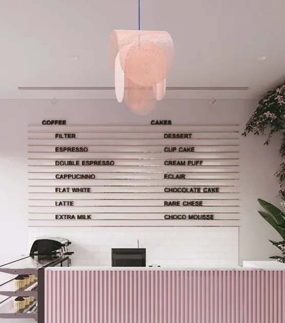 Perforated metal pendant light（Les luminaires en métal perforé）