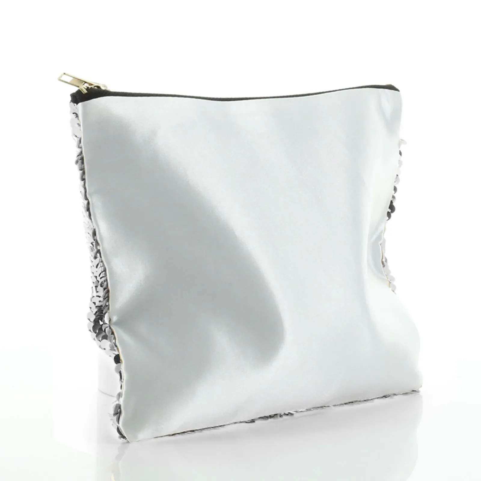 Personalised Sequin Zip Bag with Alpaca Bow Tie and Glasses and Cute Text