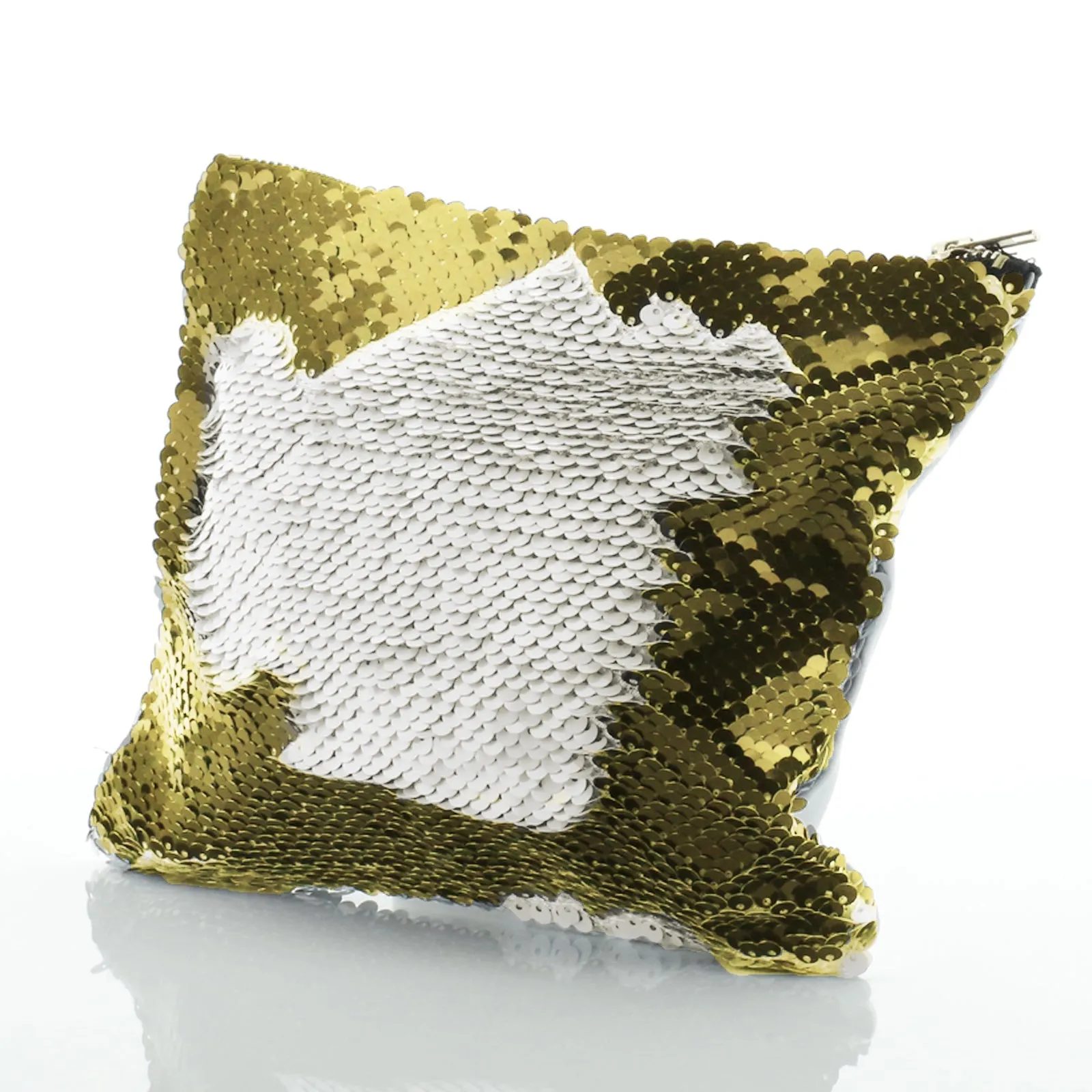 Personalised Sequin Zip Bag with Alpaca Bow Tie and Glasses and Cute Text