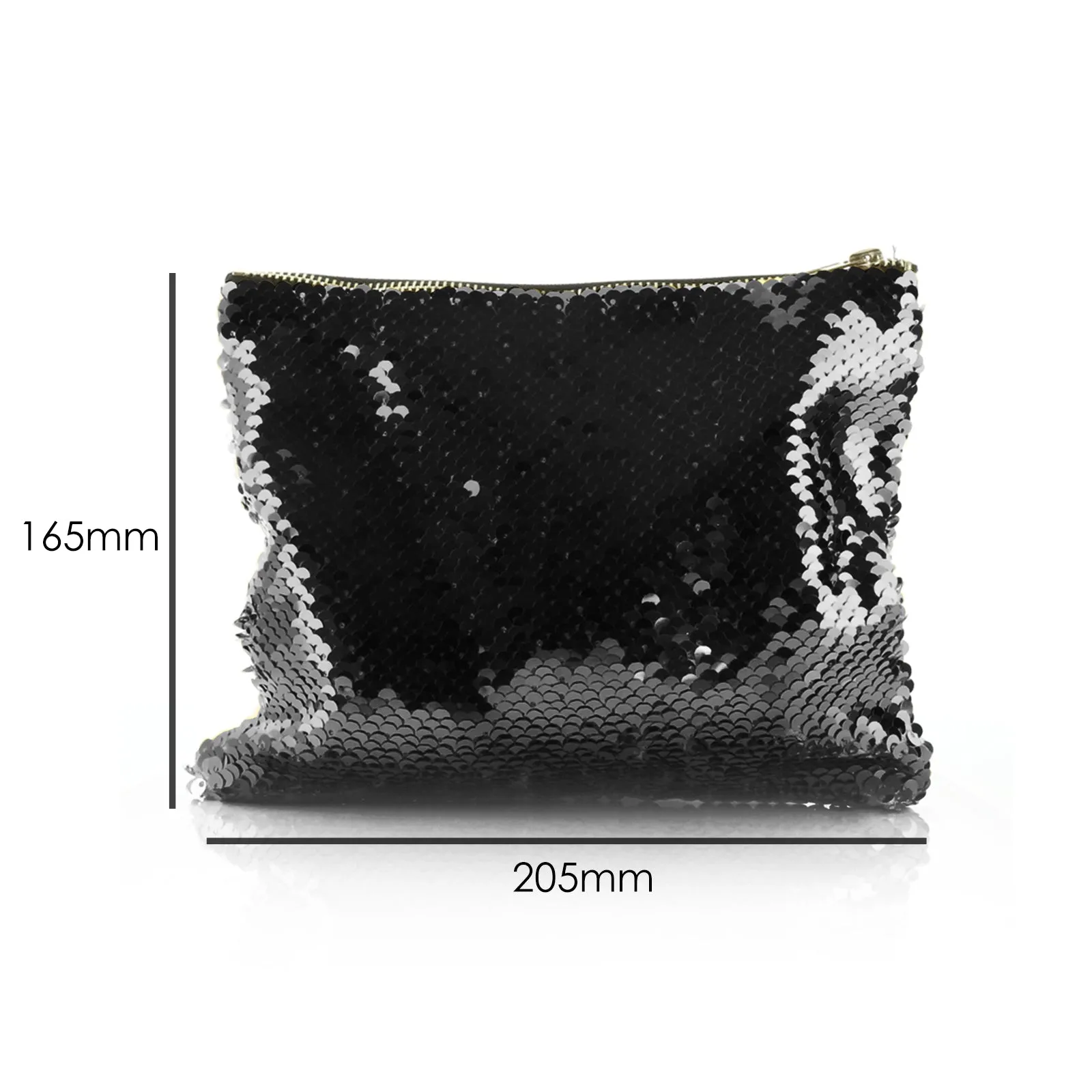 Personalised Sequin Zip Bag with Alpaca Bow Tie and Glasses and Cute Text