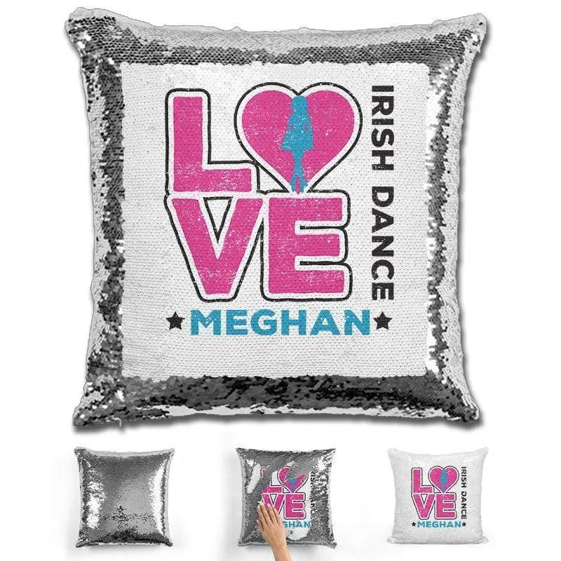 Personalized LOVE Irish Dance Magic Sequin Pillow