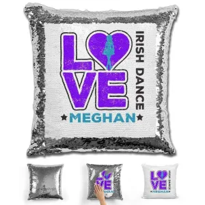Personalized LOVE Irish Dance Magic Sequin Pillow