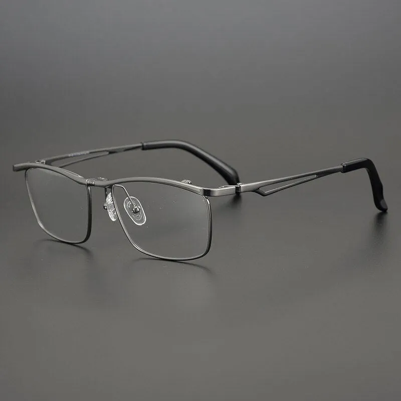 Pierson Titanium Square Flip Up Full Glasses Frame