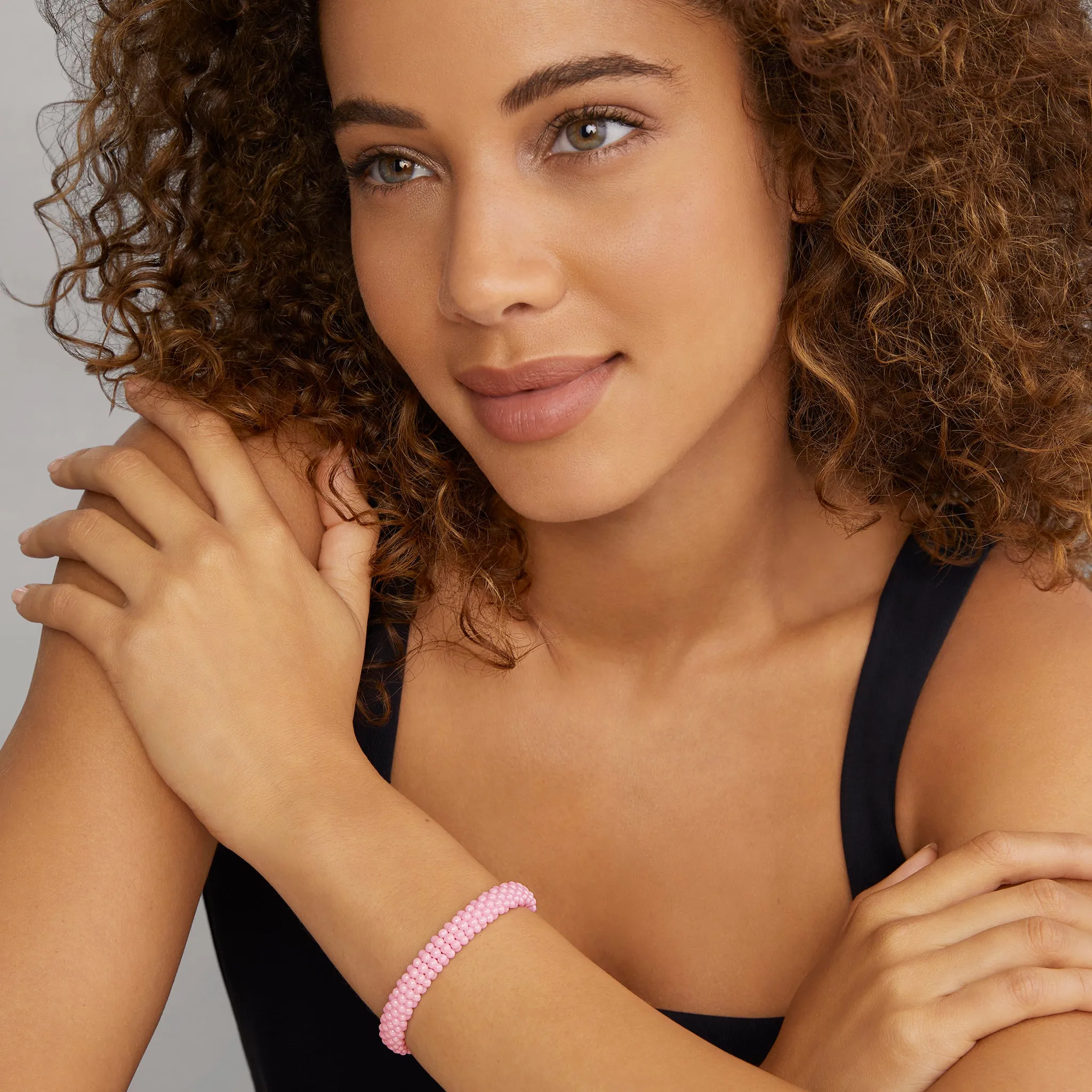 Pink Caviar Pink Ceramic Beaded Bracelet | 9mm