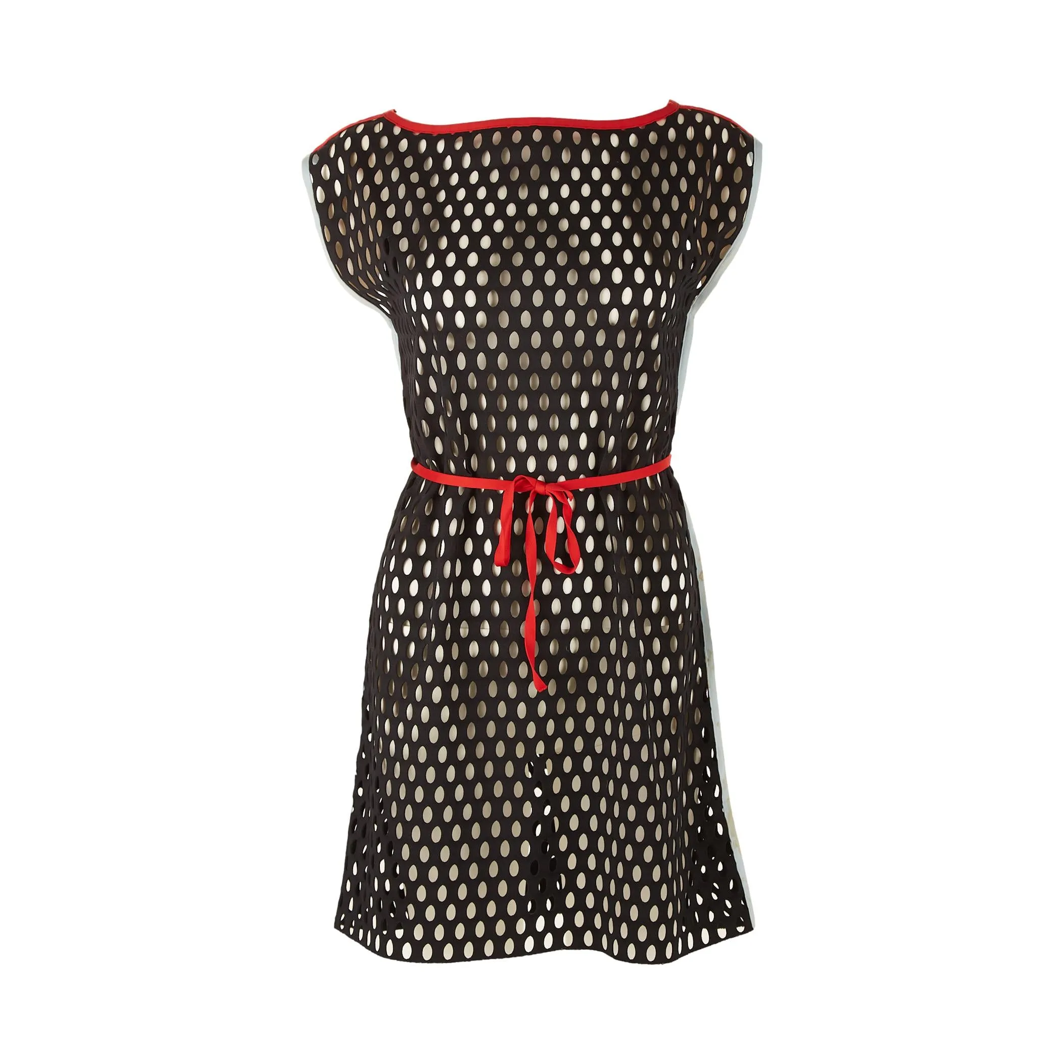 Prada Navy Perforated Dress
