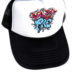 PRE on a Vintage black mesh Trucker Snapback Hat Cap