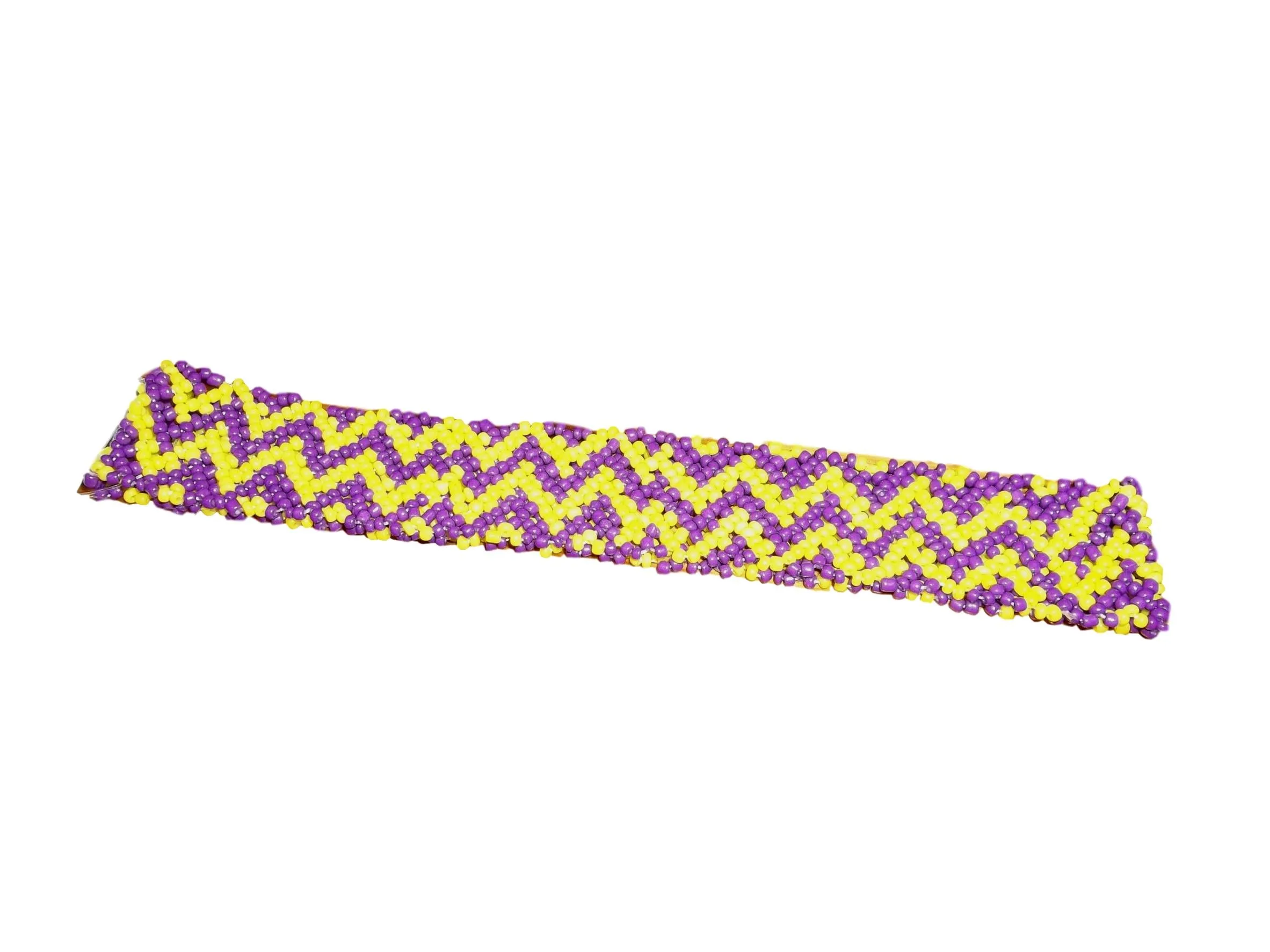 Purple & Gold Beaded Headband