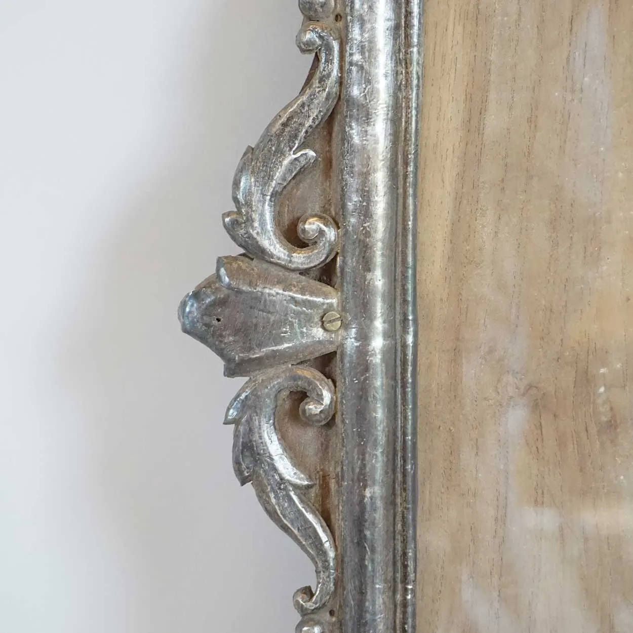 Rare Large Indo-Portuguese Silver Mounted Teak Frame