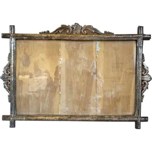Rare Large Indo-Portuguese Silver Mounted Teak Frame