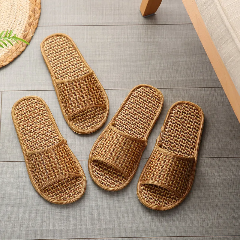 Rattan Mat Woven Straw Slippers