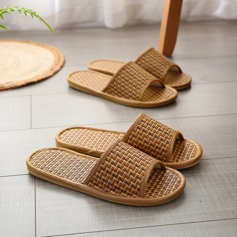 Rattan Mat Woven Straw Slippers