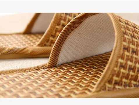 Rattan Mat Woven Straw Slippers